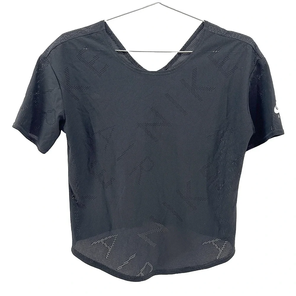 NIKE AIR Dri-Fit Women's Mesh T-shirt • XS‎ • black